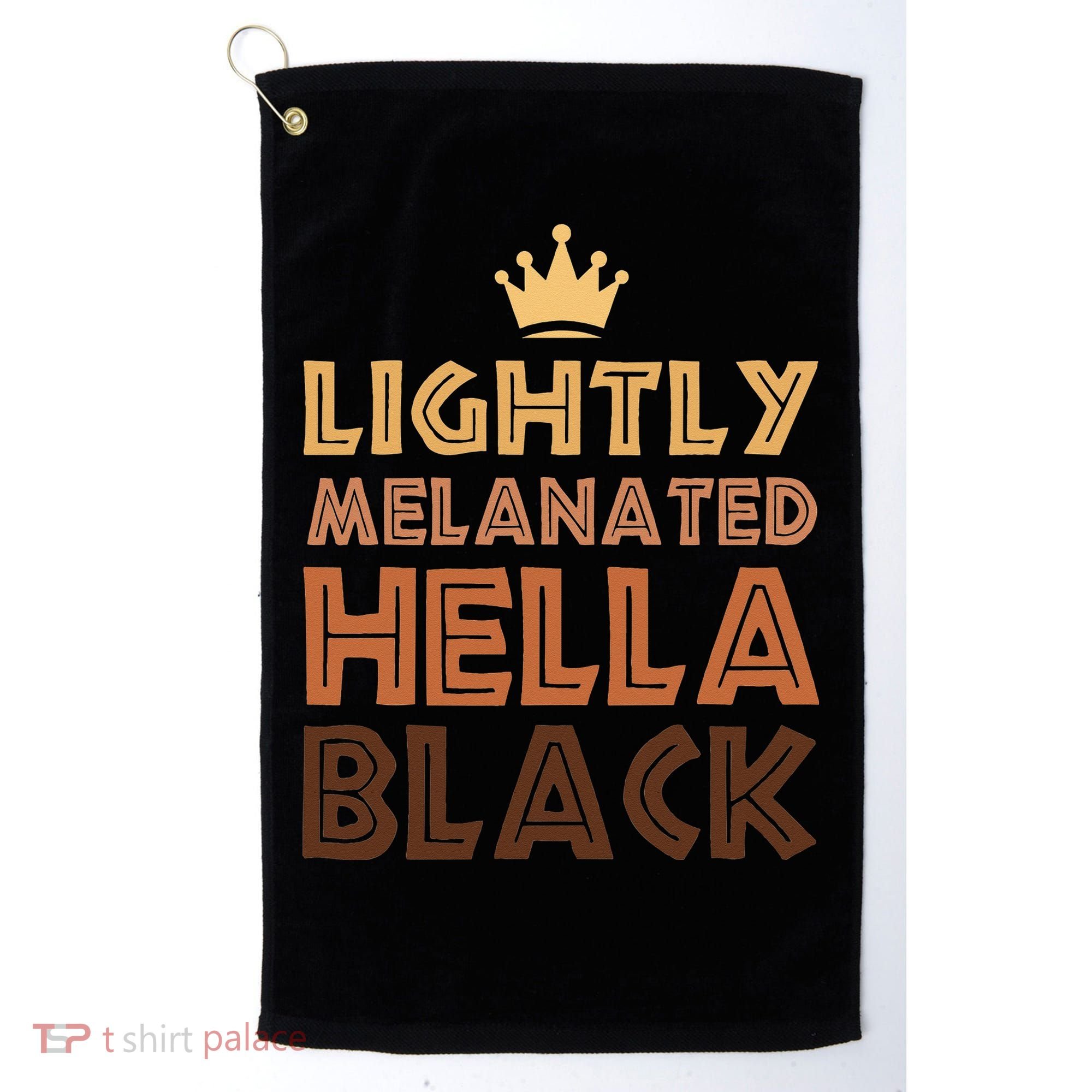 Lightly Melanated Hella Black Afro Queen African American Golf Towel