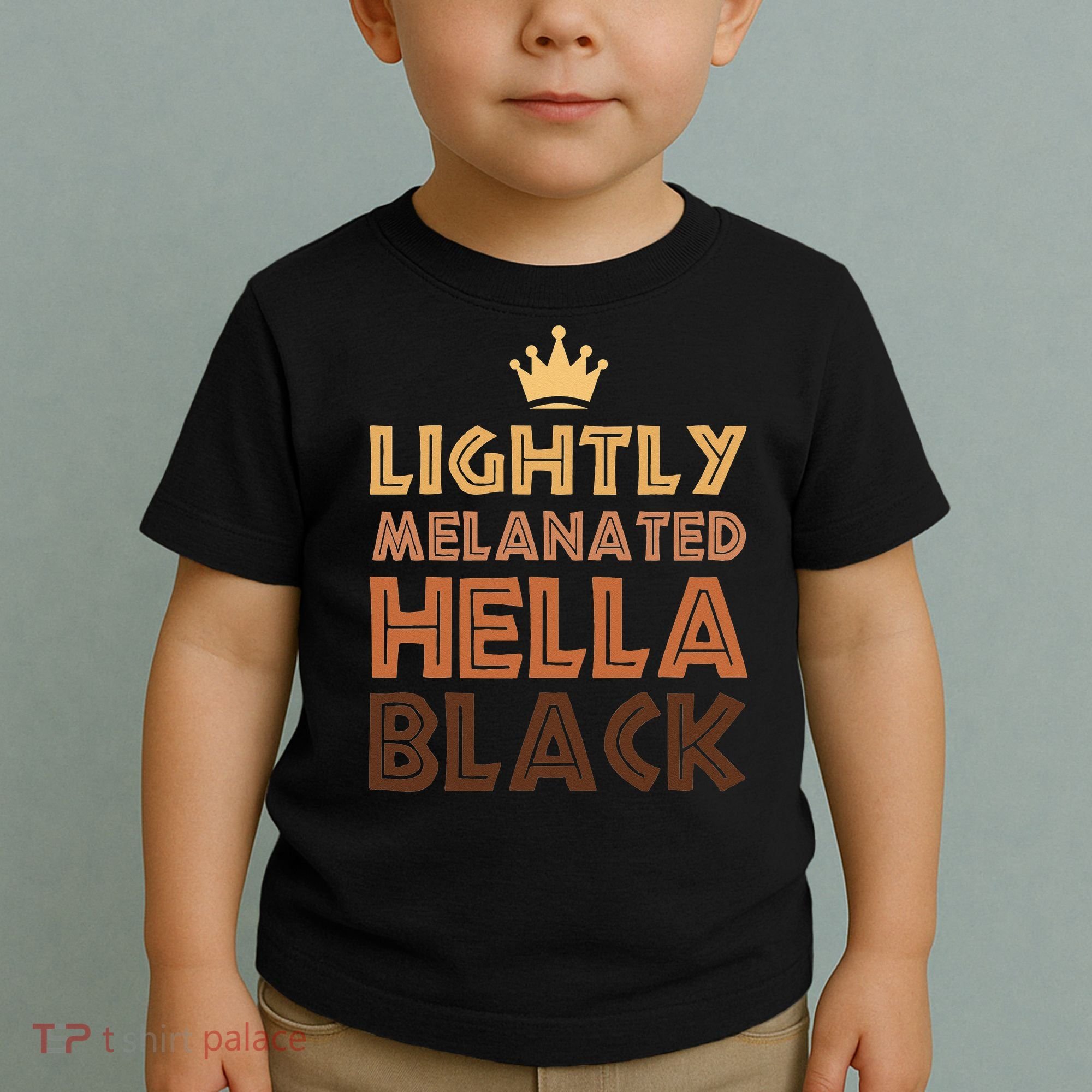 Lightly Melanated Hella Black Afro Queen African American Toddler T-Shirt