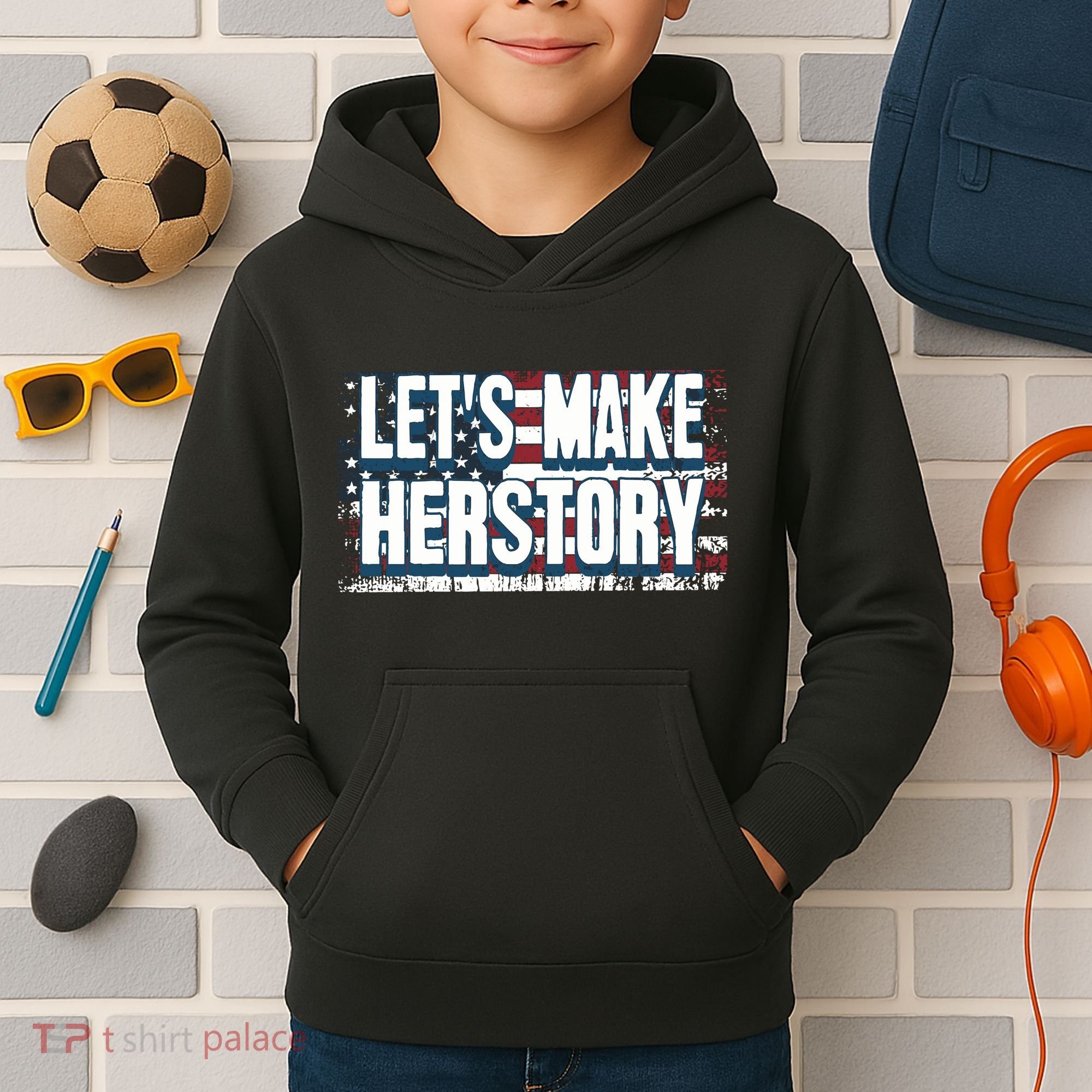 Lets Make Herstory Feminist Kids Hoodie