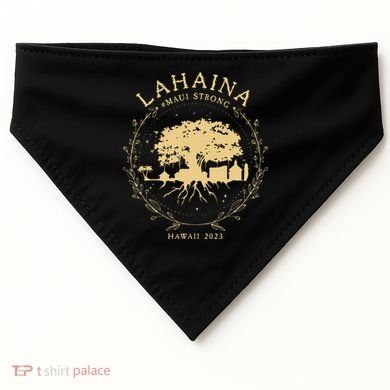 Lahaina Maui Hawaii Strong Golden Banyan Tree Shoreline Supportive USA-Made Doggie Bandana