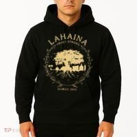 Lahaina Maui Hawaii Strong Golden Banyan Tree Shoreline Supportive Hoodie thumb 2