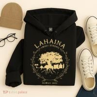 Lahaina Maui Hawaii Strong Golden Banyan Tree Shoreline Supportive Hoodie thumb 4