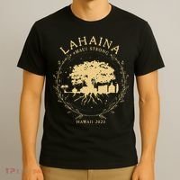 Lahaina Maui Hawaii Strong Golden Banyan Tree Shoreline Supportive T-Shirt thumb 3
