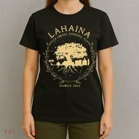 Lahaina Maui Hawaii Strong Golden Banyan Tree Shoreline Supportive T-Shirt thumb 4