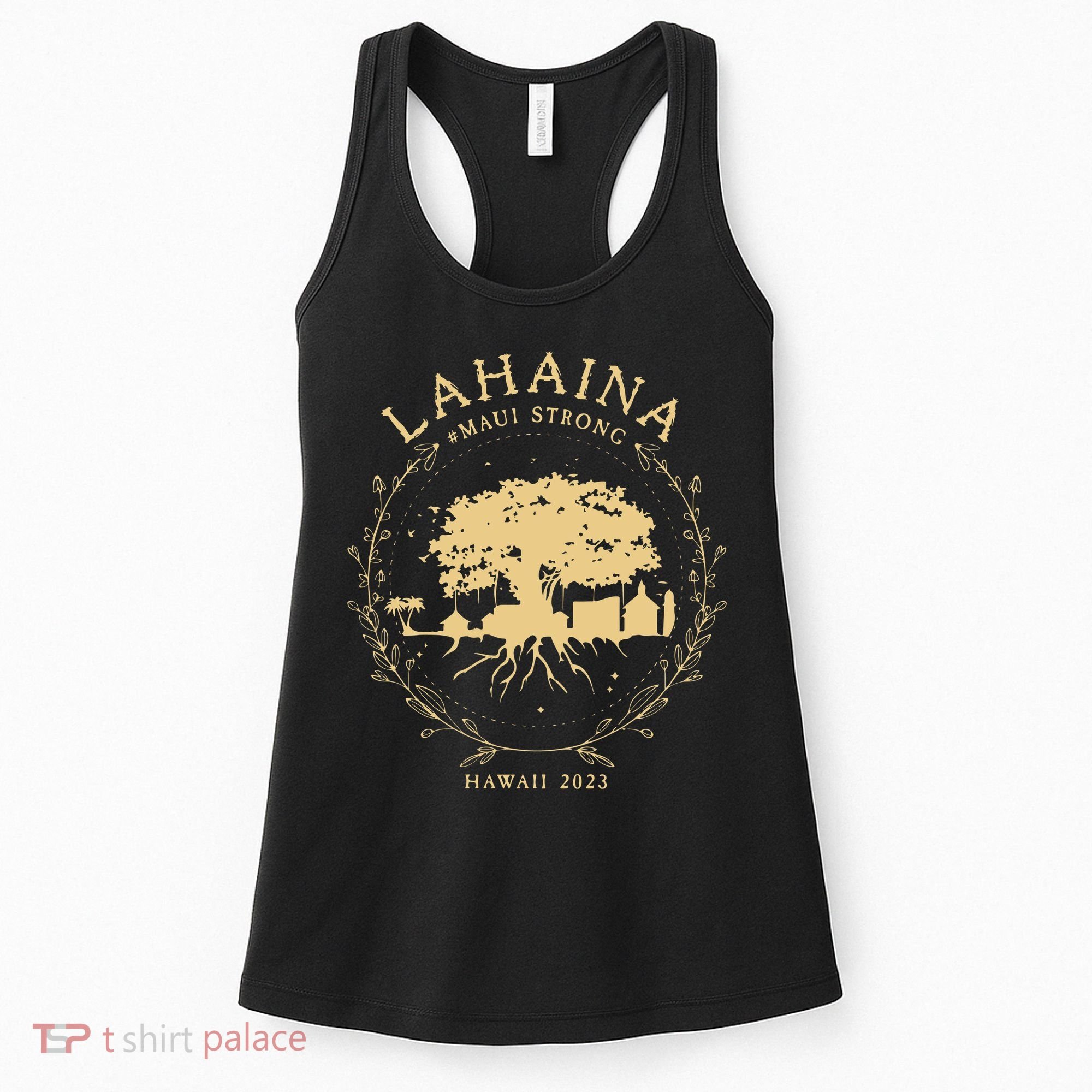Lahaina Maui Hawaii Strong Golden Banyan Tree Shoreline Supportive Women's Tank Top