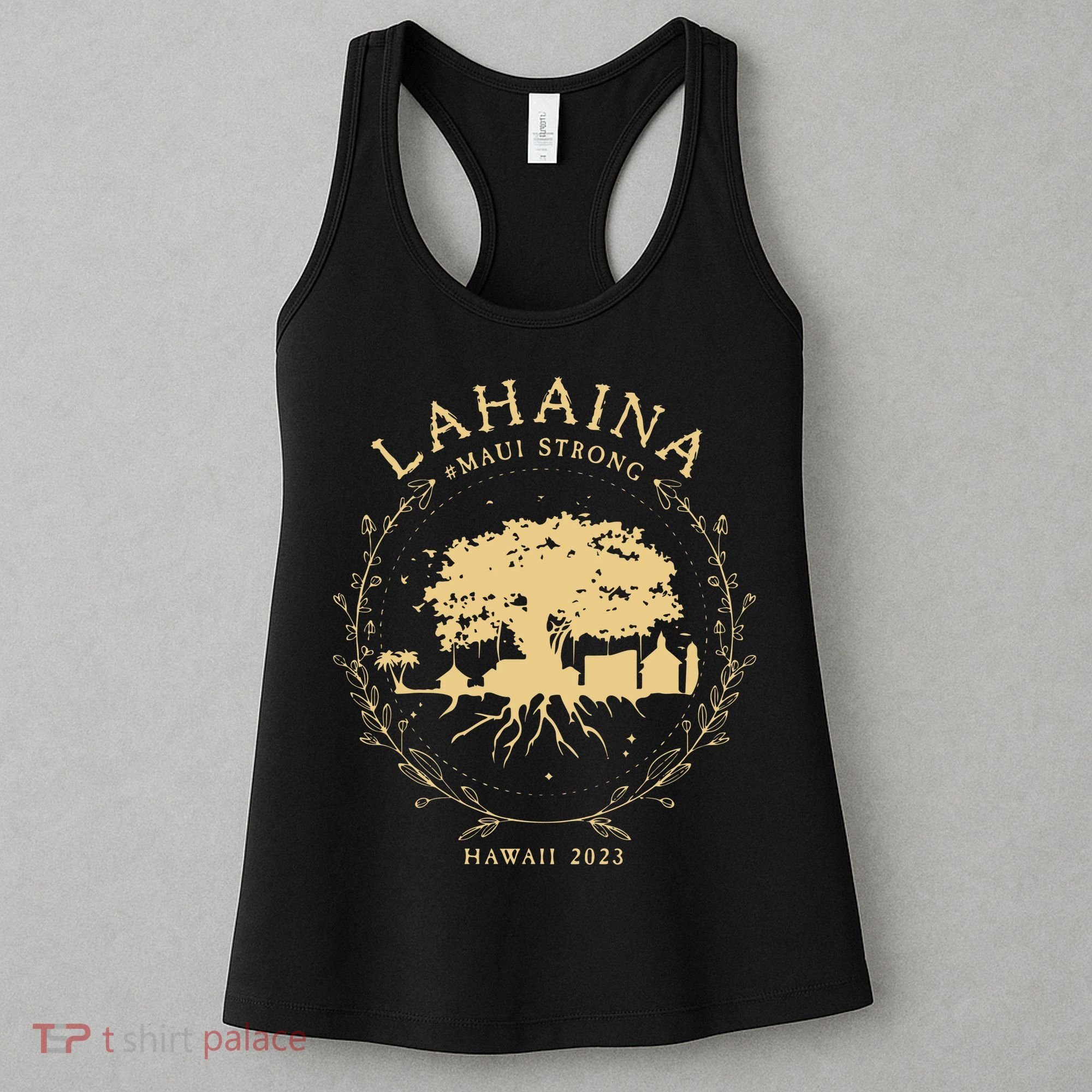 Lahaina Maui Hawaii Strong Golden Banyan Tree Shoreline Supportive Women's Tank Top