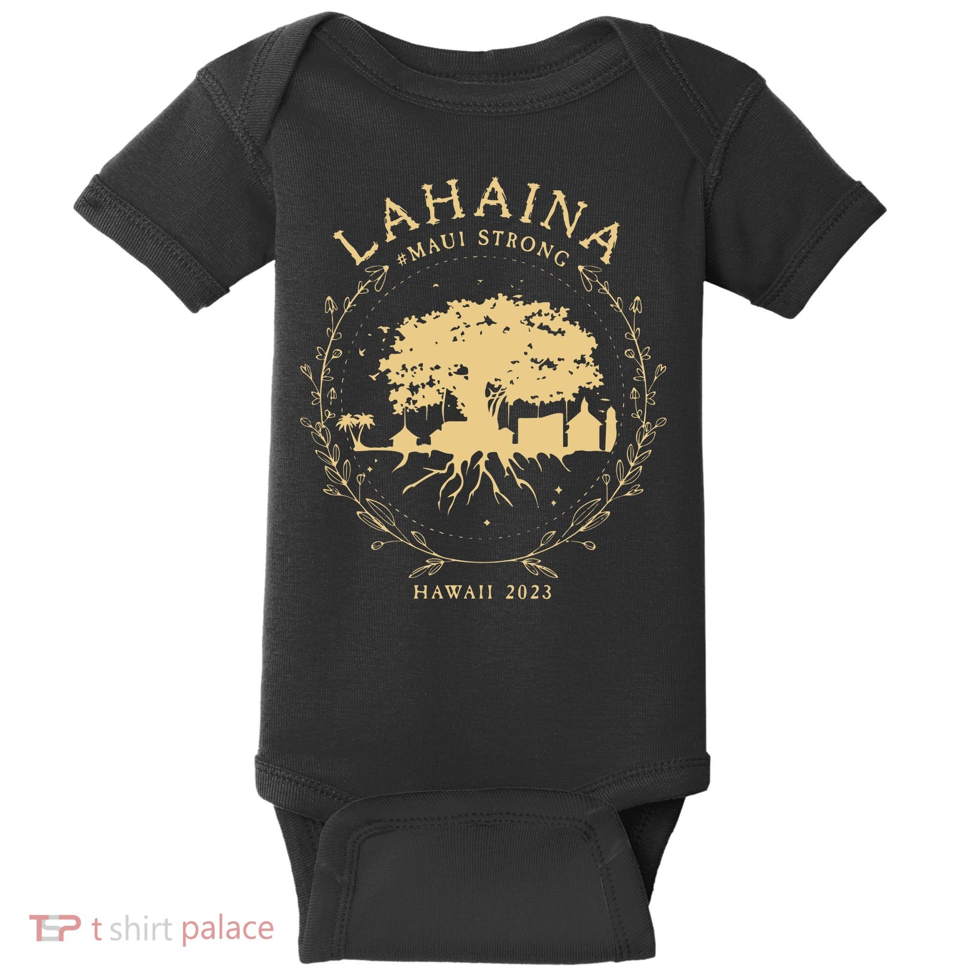 Lahaina Maui Hawaii Strong Golden Banyan Tree Shoreline Supportive Baby Bodysuit