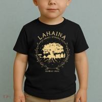 Lahaina Maui Hawaii Strong Golden Banyan Tree Shoreline Supportive Toddler T-Shirt thumb 2