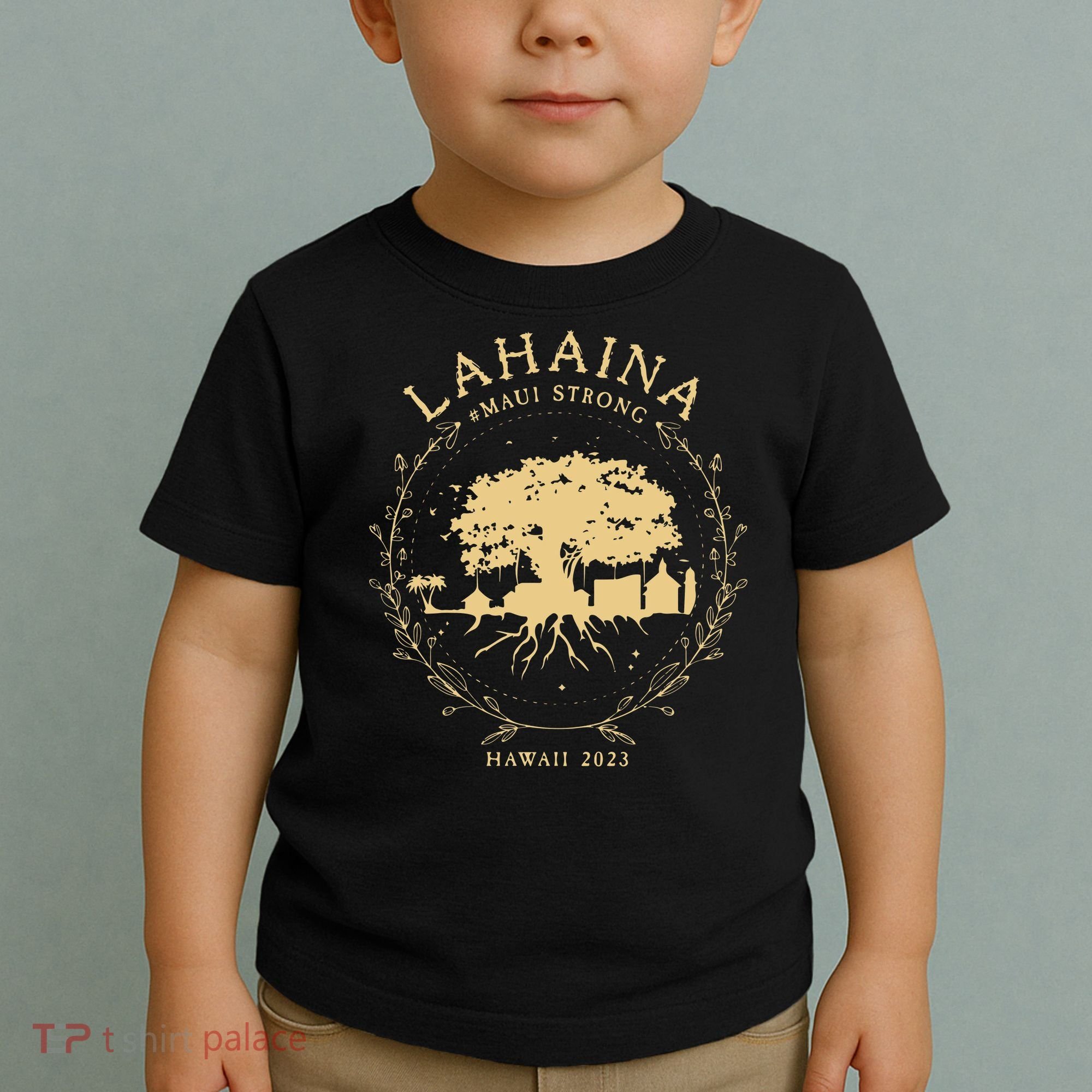 Lahaina Maui Hawaii Strong Golden Banyan Tree Shoreline Supportive Toddler T-Shirt