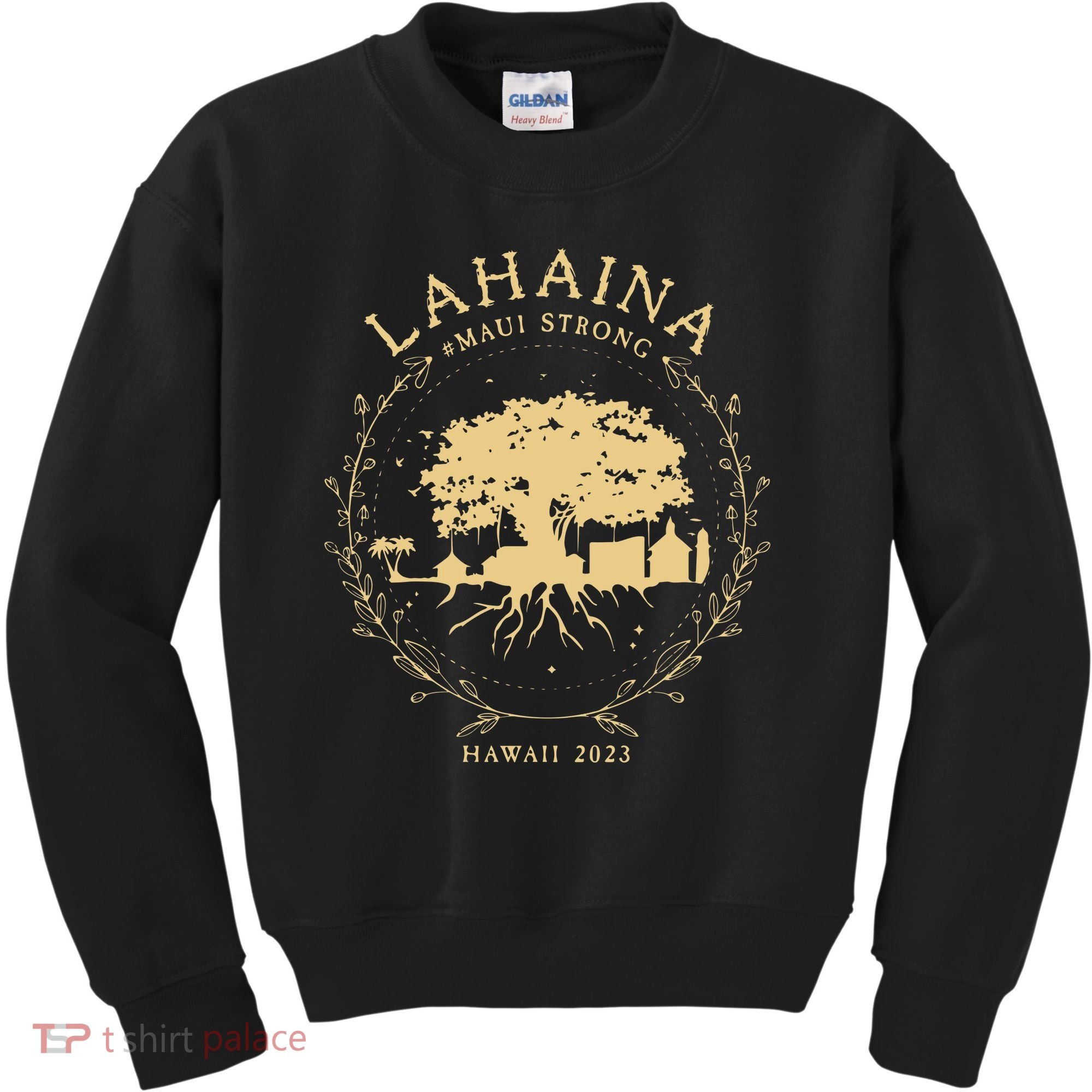 Lahaina Maui Hawaii Strong Golden Banyan Tree Shoreline Supportive Kids Sweatshirt