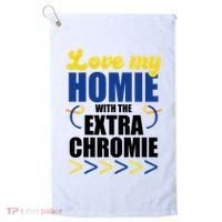 Love My Homie With The Extra Chrome Down Syndrome Golf Towel thumb 0