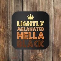 Lightly Melanated Hella Black Afro Queen African American Coaster thumb 0