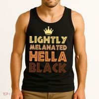 Lightly Melanated Hella Black Afro Queen African American Tank Top thumb 3