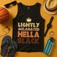 Lightly Melanated Hella Black Afro Queen African American Tank Top thumb 4