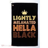 Lightly Melanated Hella Black Afro Queen African American Golf Towel thumb 0