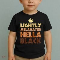 Lightly Melanated Hella Black Afro Queen African American Toddler T-Shirt thumb 2
