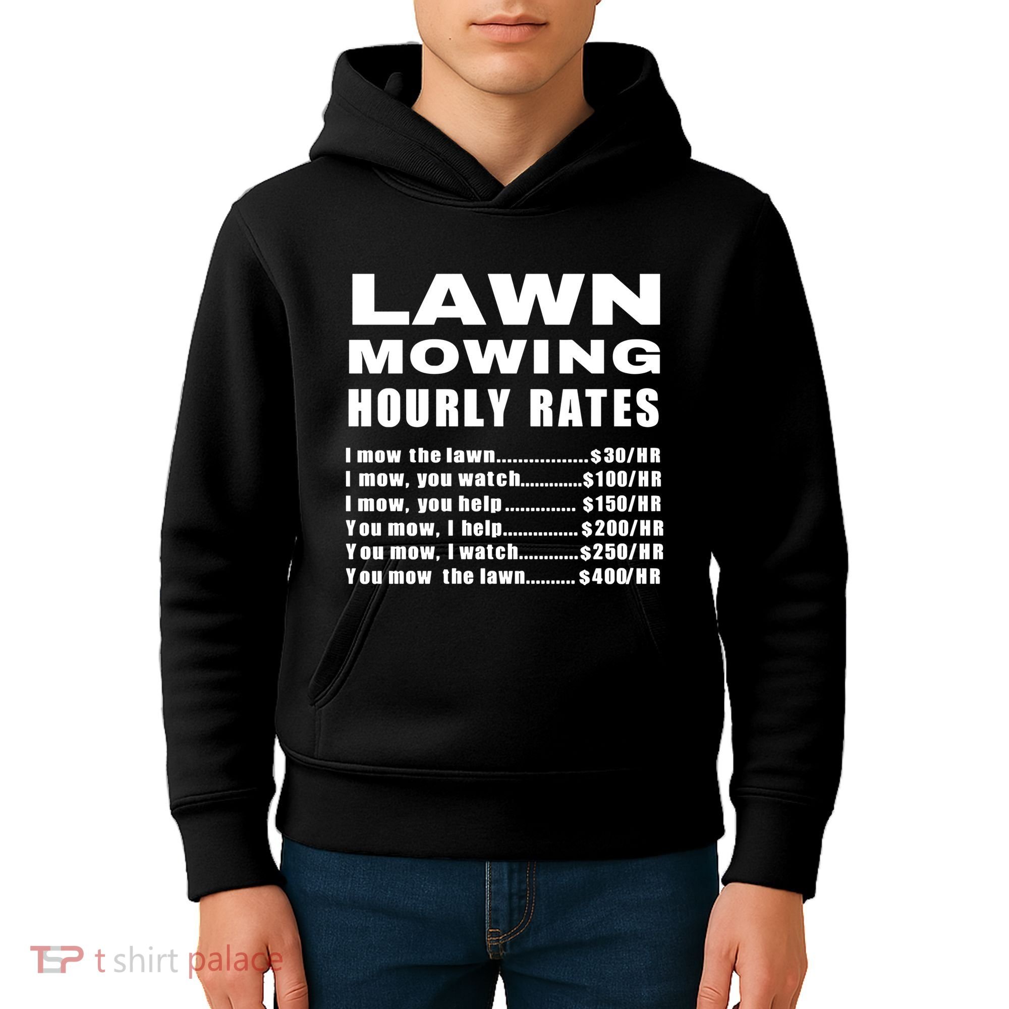 Lawn Mowing Hourly I Mow The Lawn Kids Hoodie