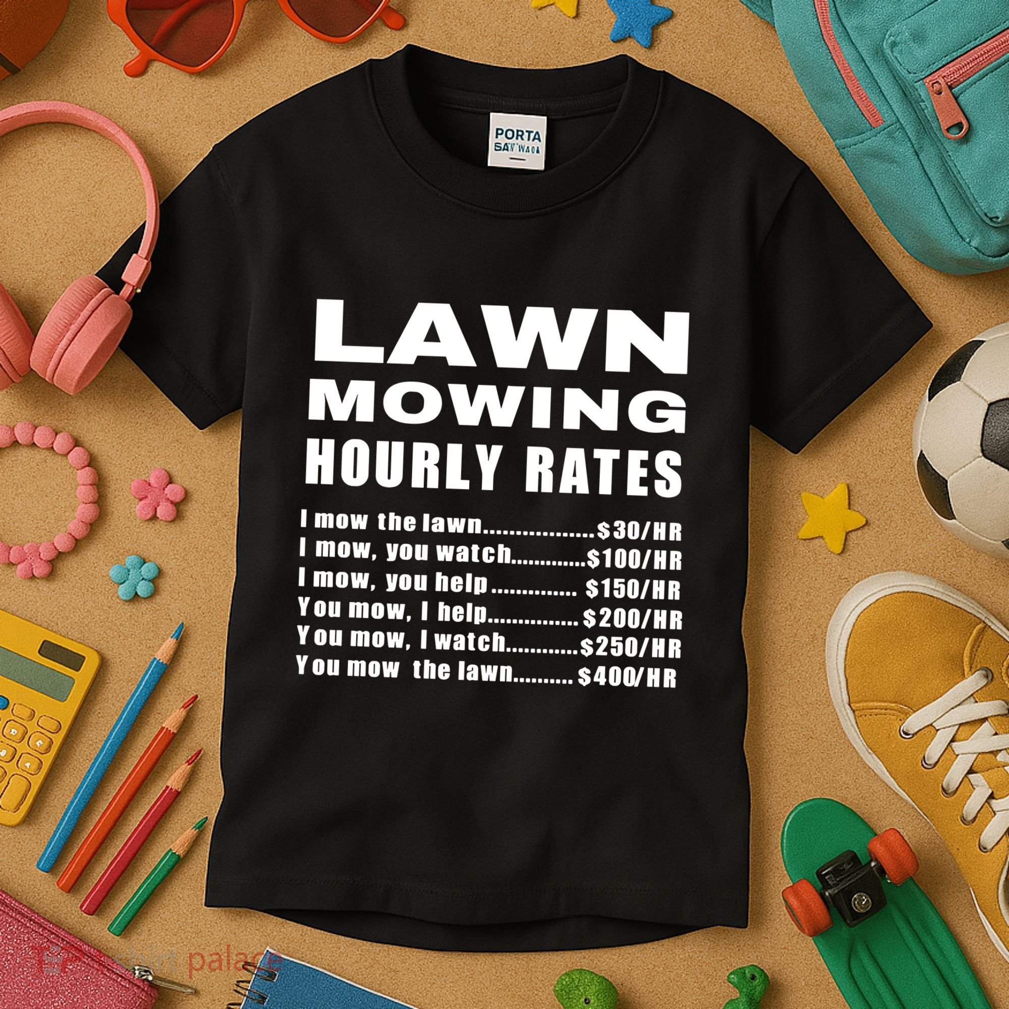 Lawn Mowing Hourly I Mow The Lawn Kids T-Shirt