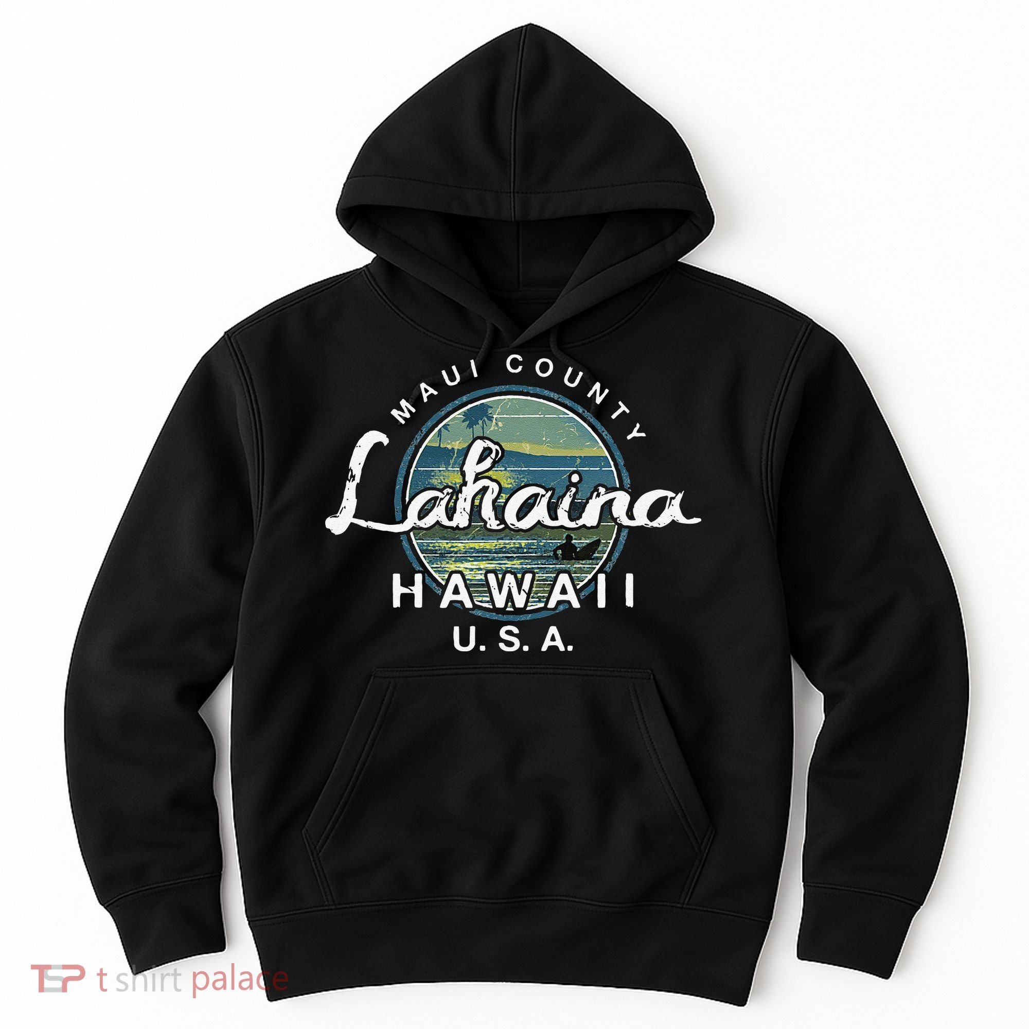 Lahaina Maui Hawaii Surfing Retro Hoodie