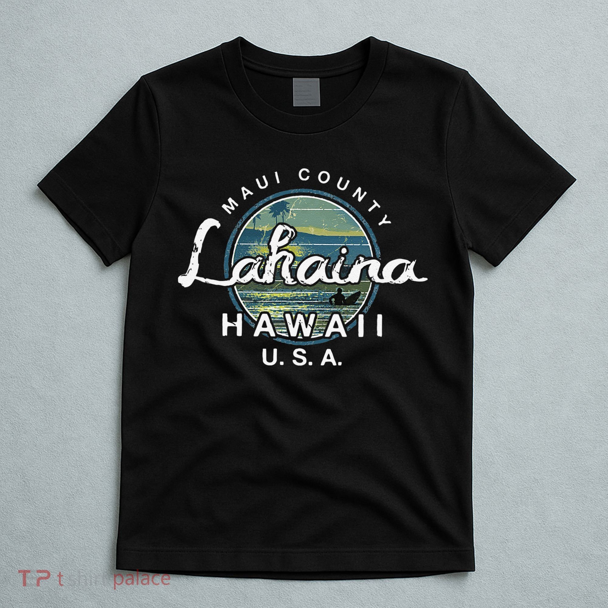 Lahaina Maui Hawaii Surfing Retro T-Shirt