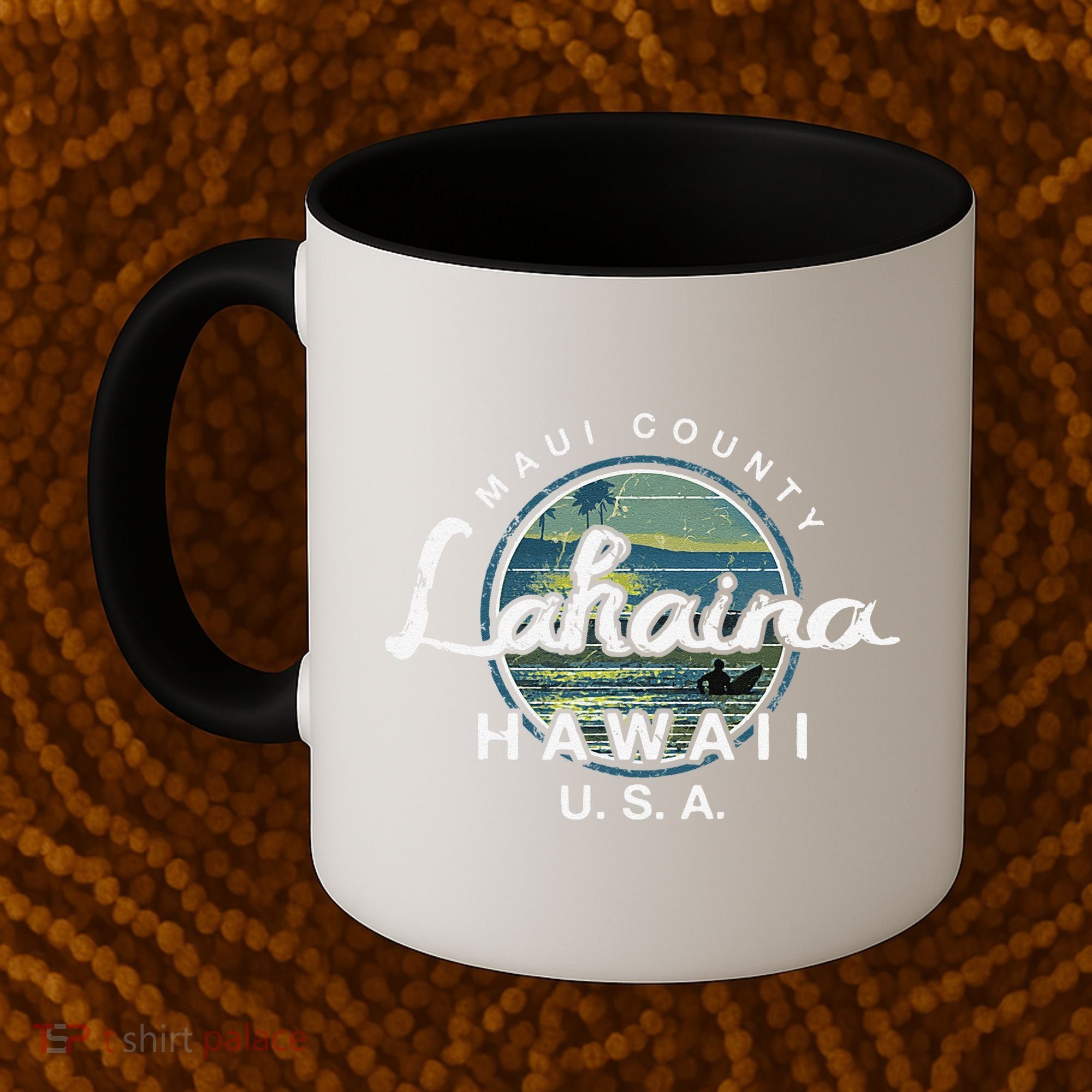 Lahaina Maui Hawaii Surfing Retro Coffee Mug