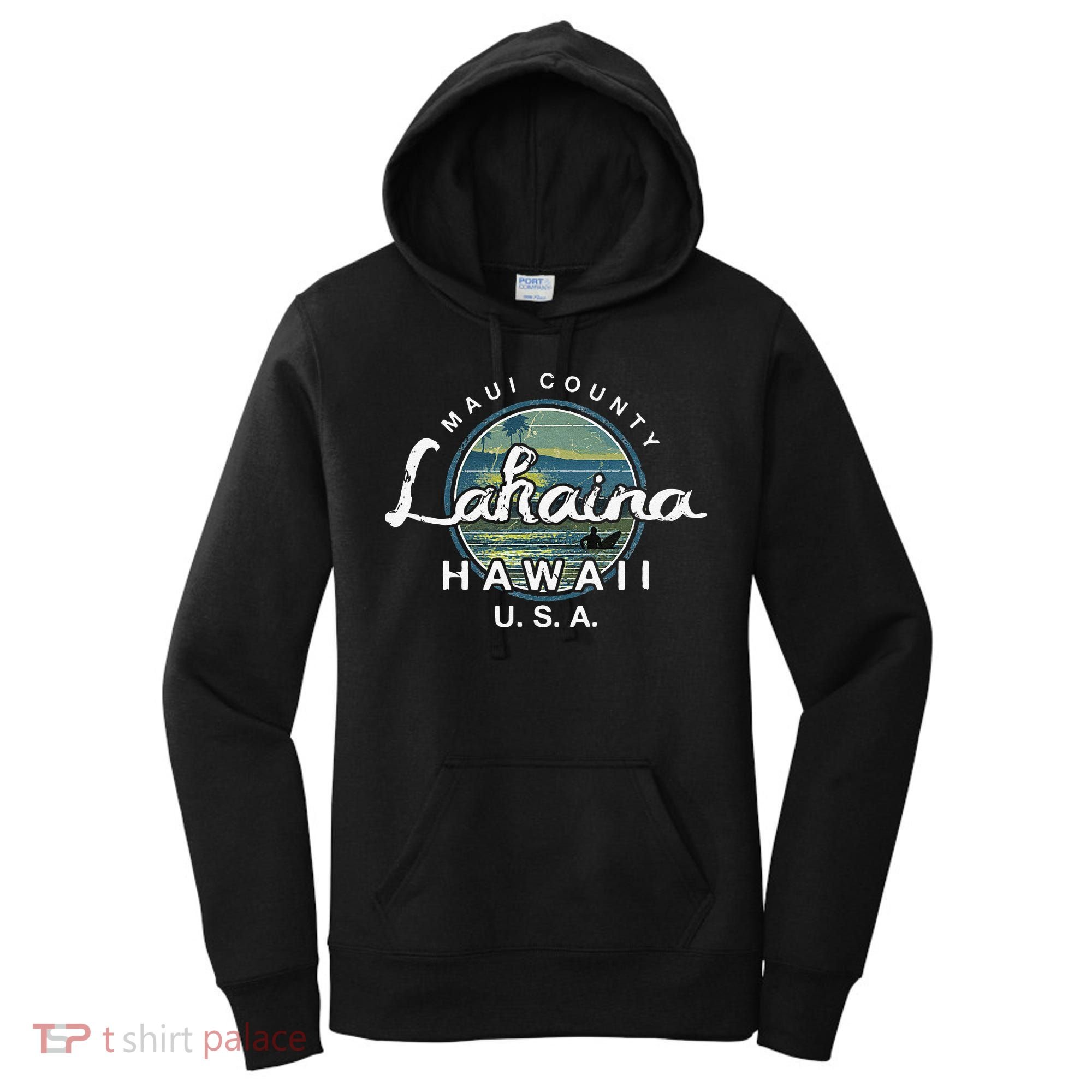 Lahaina Maui Hawaii Surfing Retro Women's Hoodie