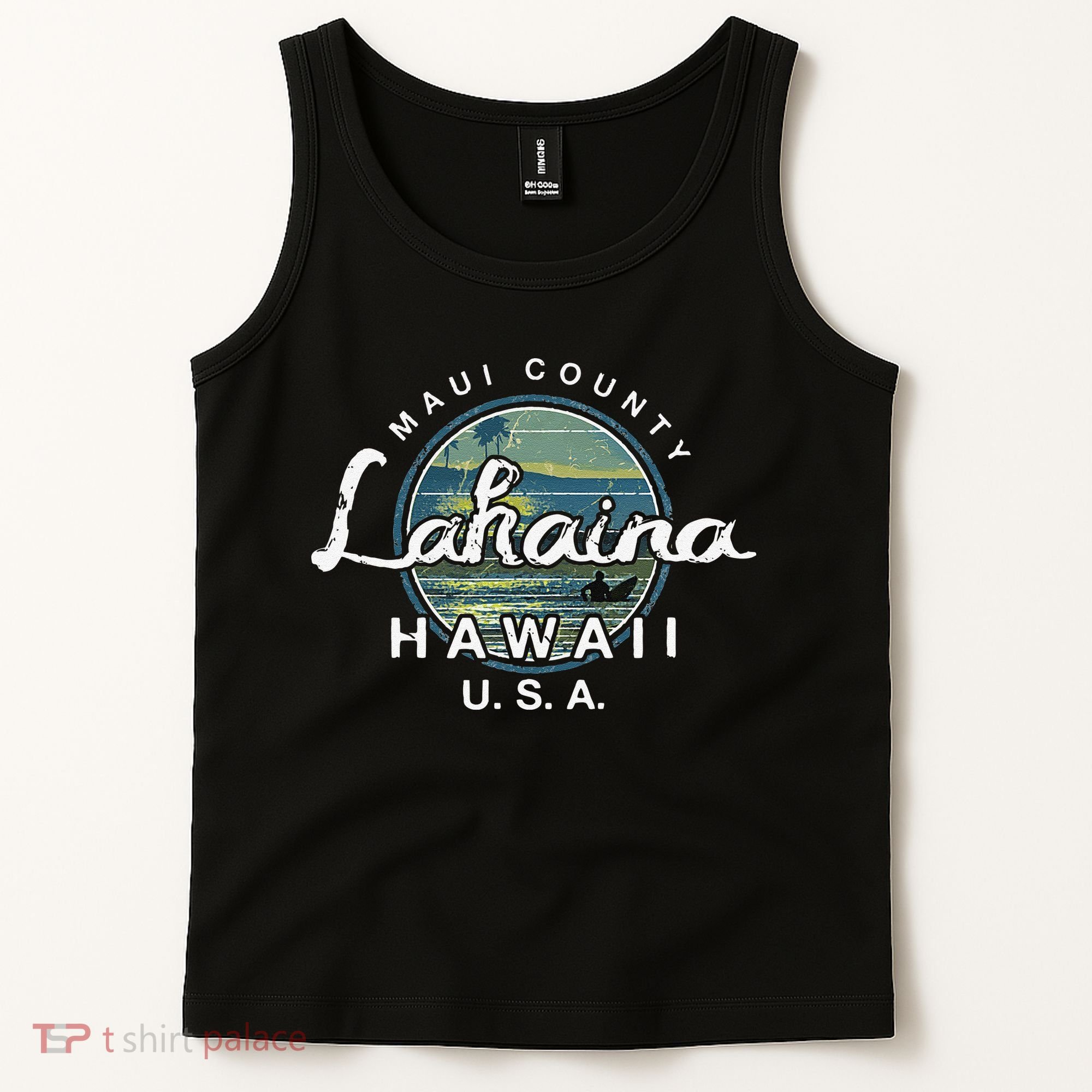 Lahaina Maui Hawaii Surfing Retro Tank Top