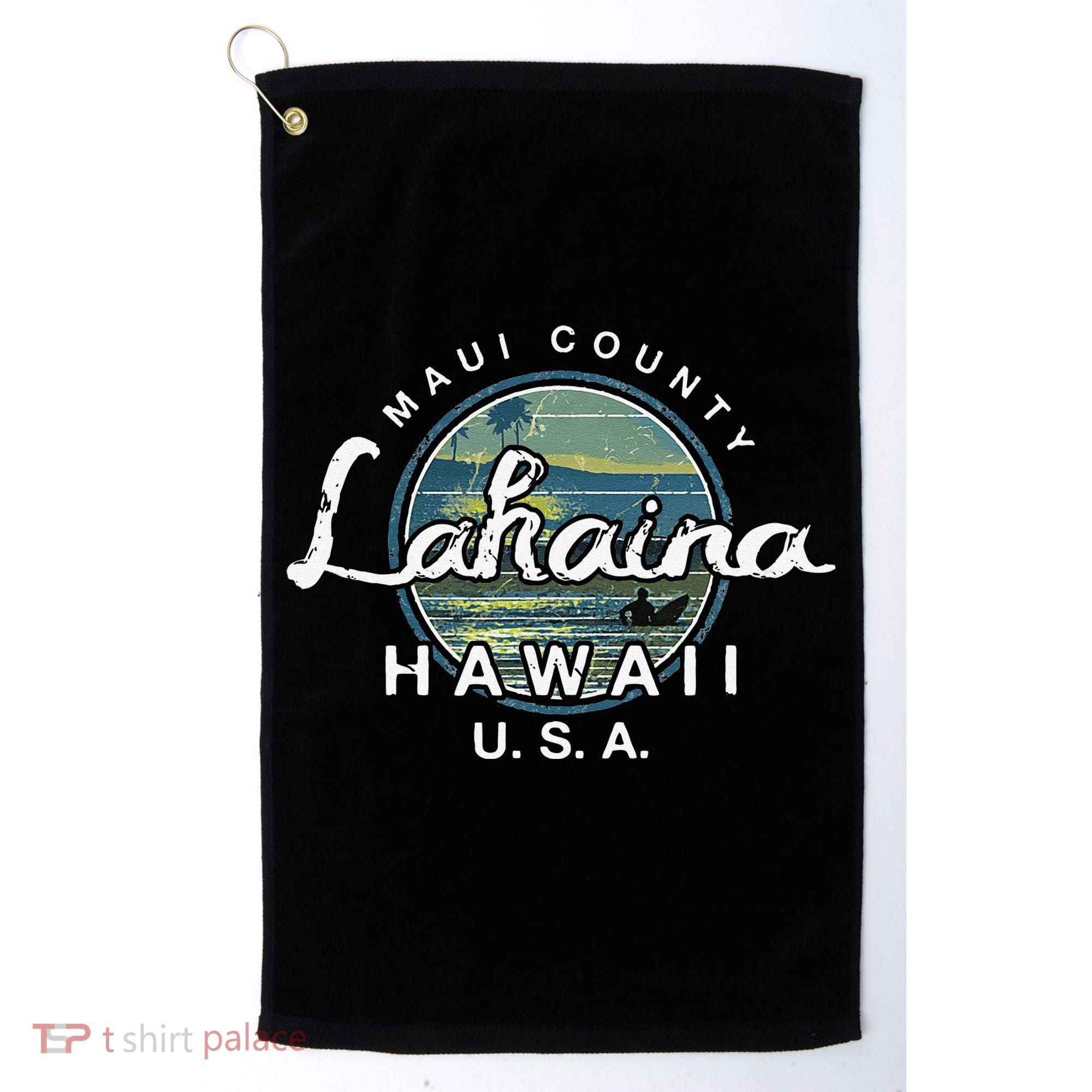 Lahaina Maui Hawaii Surfing Retro Golf Towel