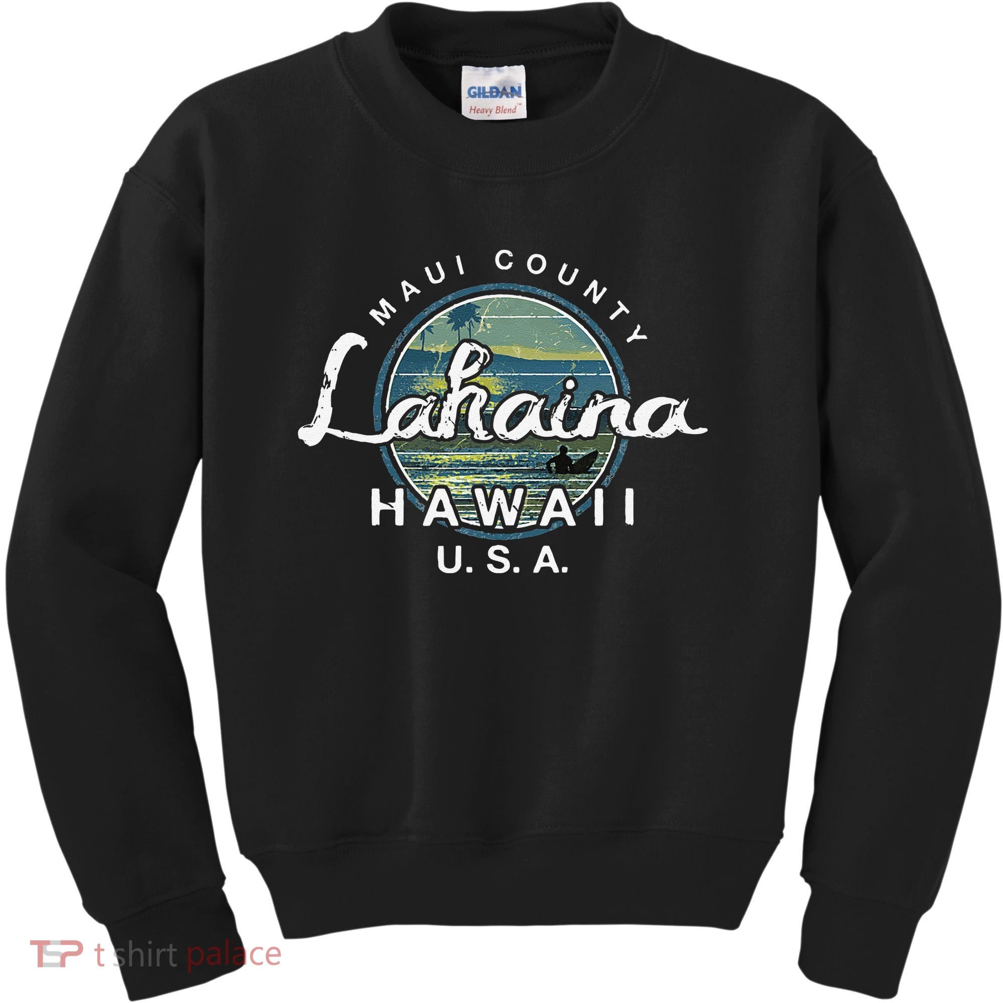 Lahaina Maui Hawaii Surfing Retro Kids Sweatshirt