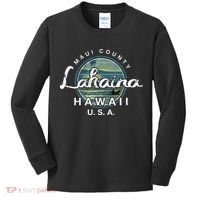 Lahaina Maui Hawaii Surfing Retro Kids Long Sleeve Shirt thumb 0