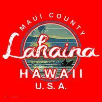 Lahaina Maui Hawaii Surfing Retro Santa Hat thumb 1