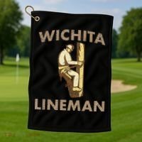 LyricLyfe Music Inspired Wichita Lineman Golf Towel thumb 1
