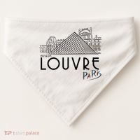 Louvre Museum In Paris USA-Made Doggie Bandana thumb 0