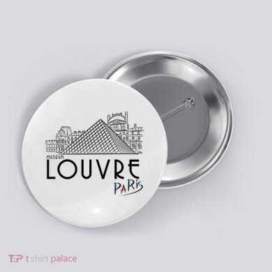 Louvre Museum In Paris Button