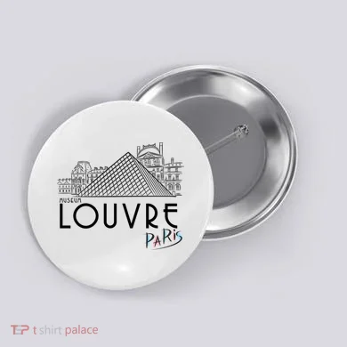Louvre Museum In Paris Button
