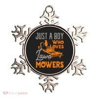 Lawn Mowing Just A Boy Who Loves Mowers Gardener Ornament thumb 0