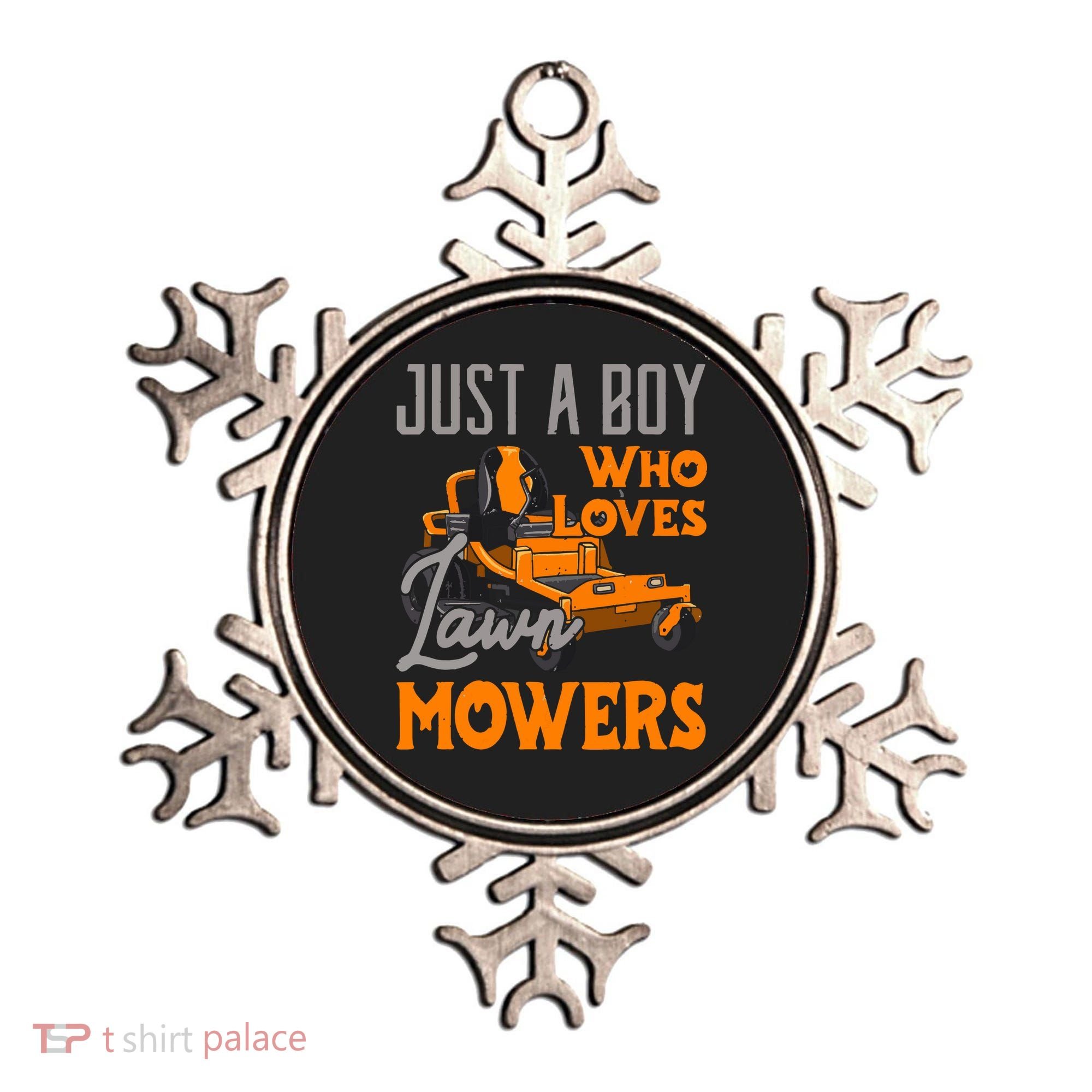 Lawn Mowing Just A Boy Who Loves Mowers Gardener Ornament