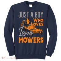 Lawn Mowing Just A Boy Who Loves Mowers Gardener Sweatshirt thumb 0