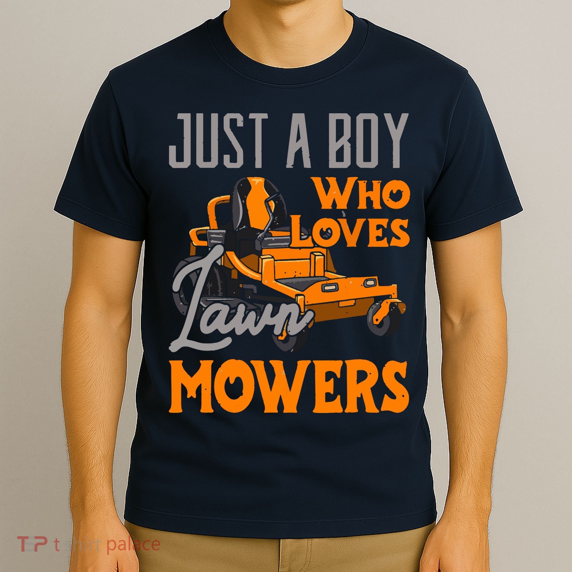 Lawn Mowing Just A Boy Who Loves Mowers Gardener T-Shirt