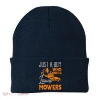 Lawn Mowing Just A Boy Who Loves Mowers Gardener Beanie thumb 0