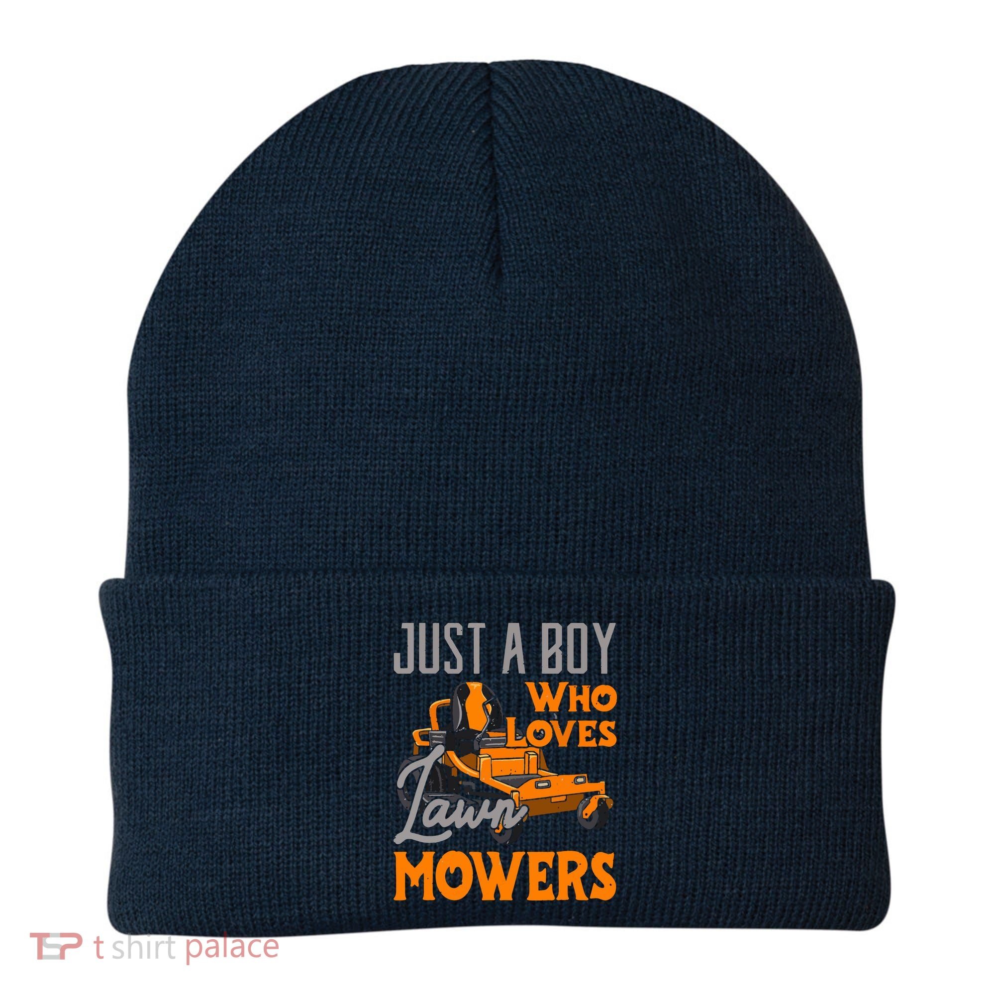 Lawn Mowing Just A Boy Who Loves Mowers Gardener Beanie
