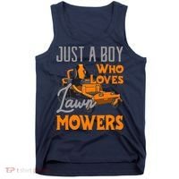 Lawn Mowing Just A Boy Who Loves Mowers Gardener Tank Top thumb 0