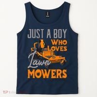 Lawn Mowing Just A Boy Who Loves Mowers Gardener Tank Top thumb 2