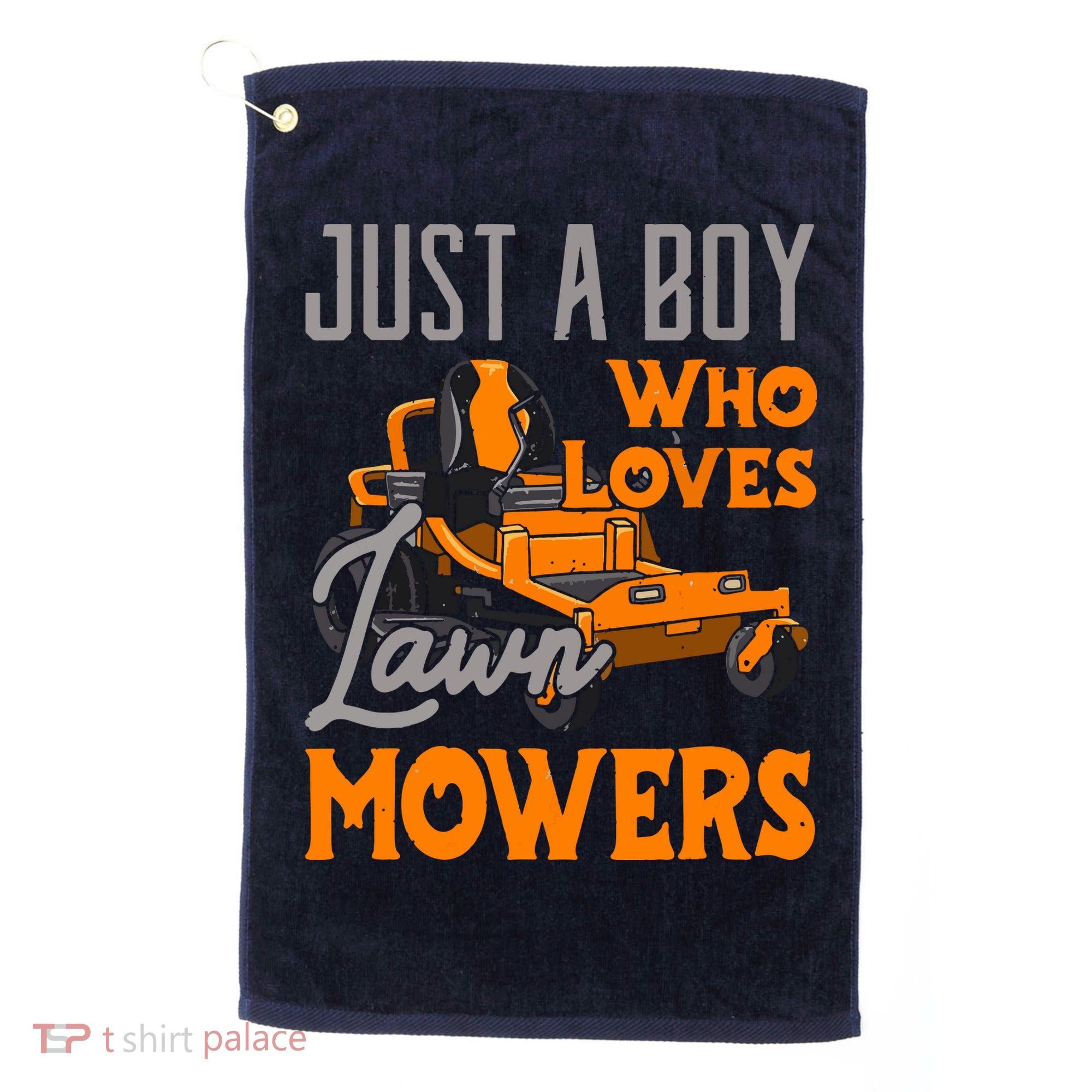 Lawn Mowing Just A Boy Who Loves Mowers Gardener Golf Towel