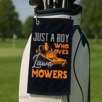 Lawn Mowing Just A Boy Who Loves Mowers Gardener Golf Towel thumb 2