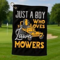 Lawn Mowing Just A Who Loves Mowers Gardener Golf Towel thumb 1