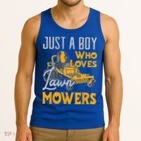 Lawn Mowing Just A Who Loves Mowers Gardener Tank Top thumb 3