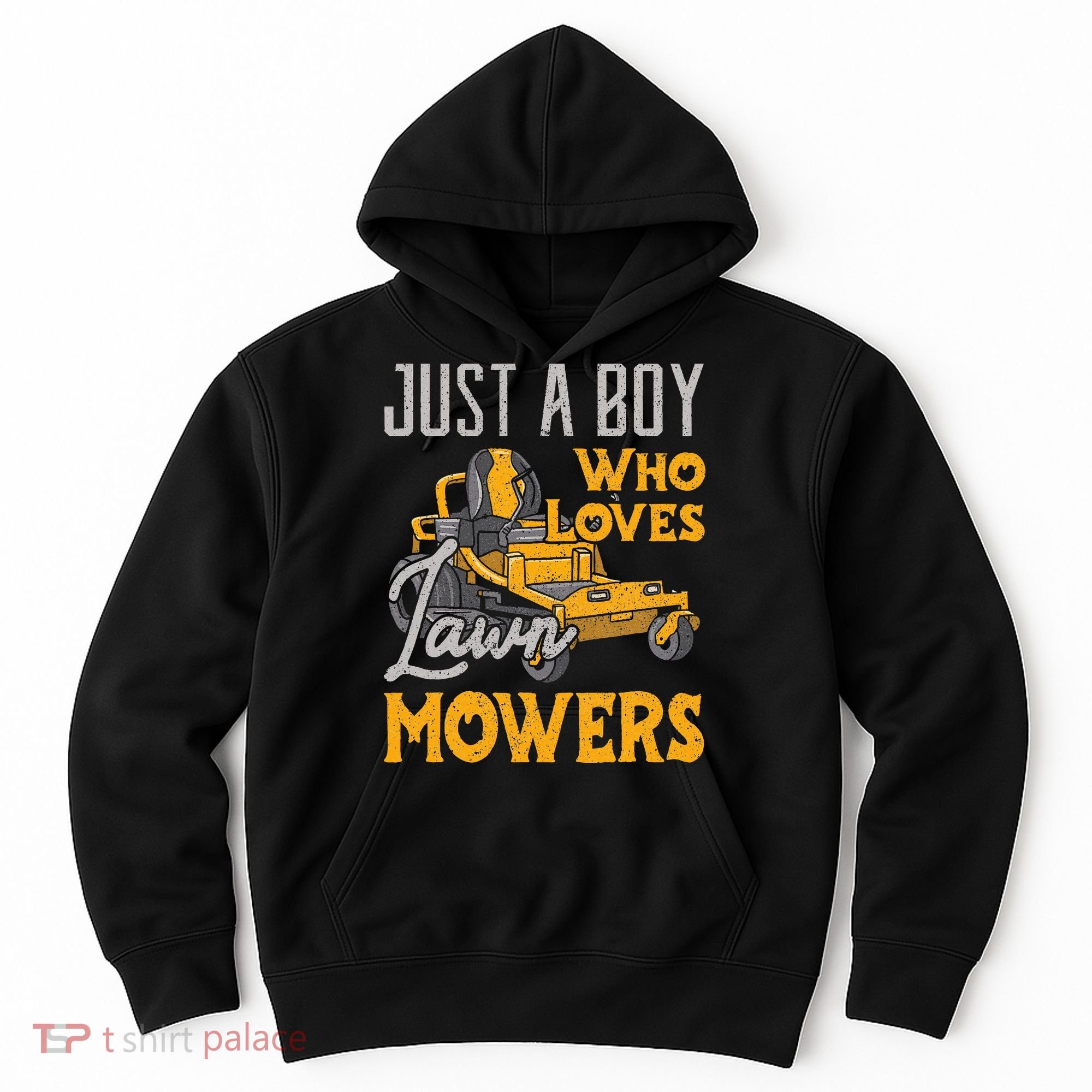 Lawn Mowing Just A Boy Who Loves Mowers Gardener Hoodie