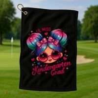 Lil Miss Kindergarten Grad Graduation Last Day Kindergarten Golf Towel thumb 1
