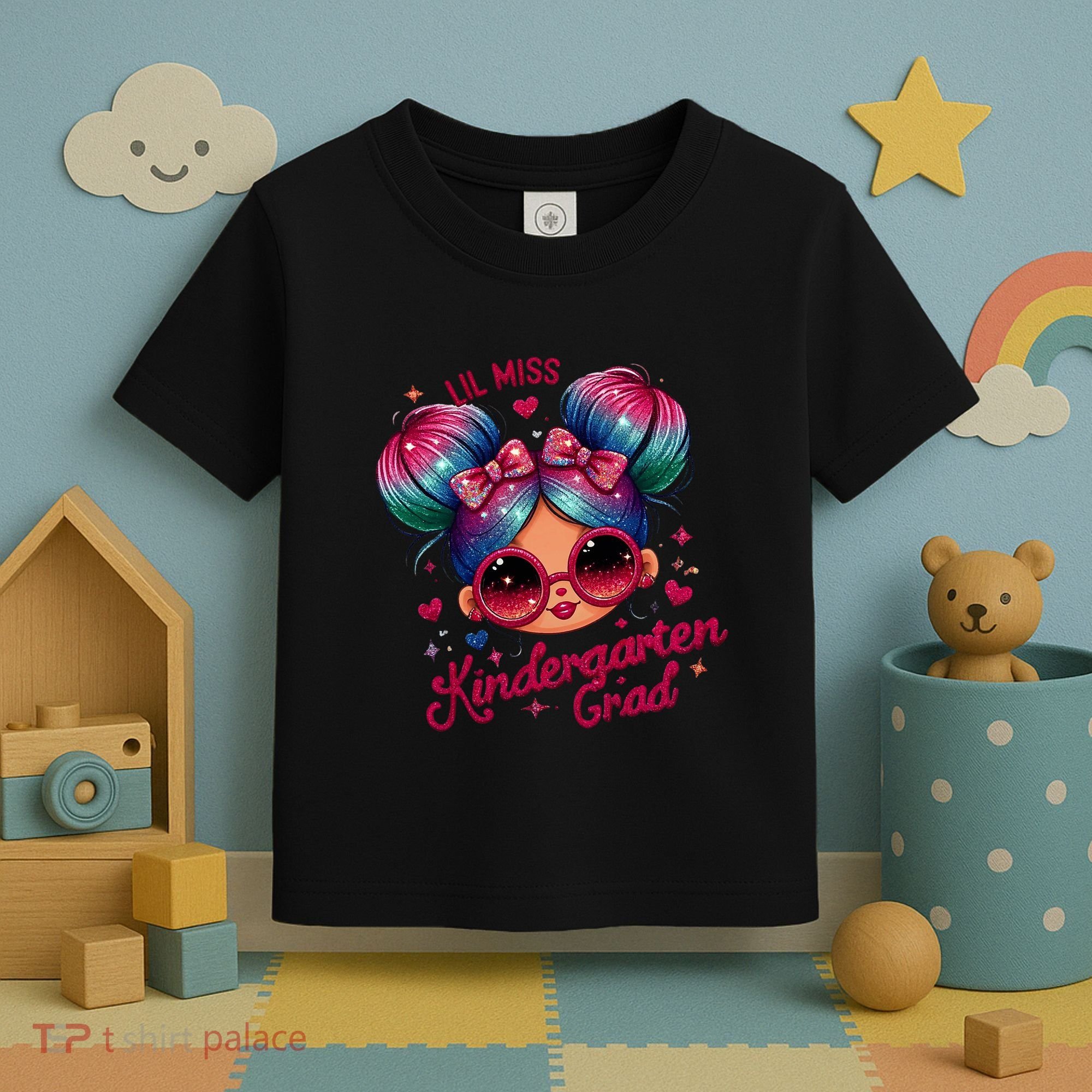 Lil Miss Kindergarten Grad Graduation Last Day Kindergarten Toddler T-Shirt